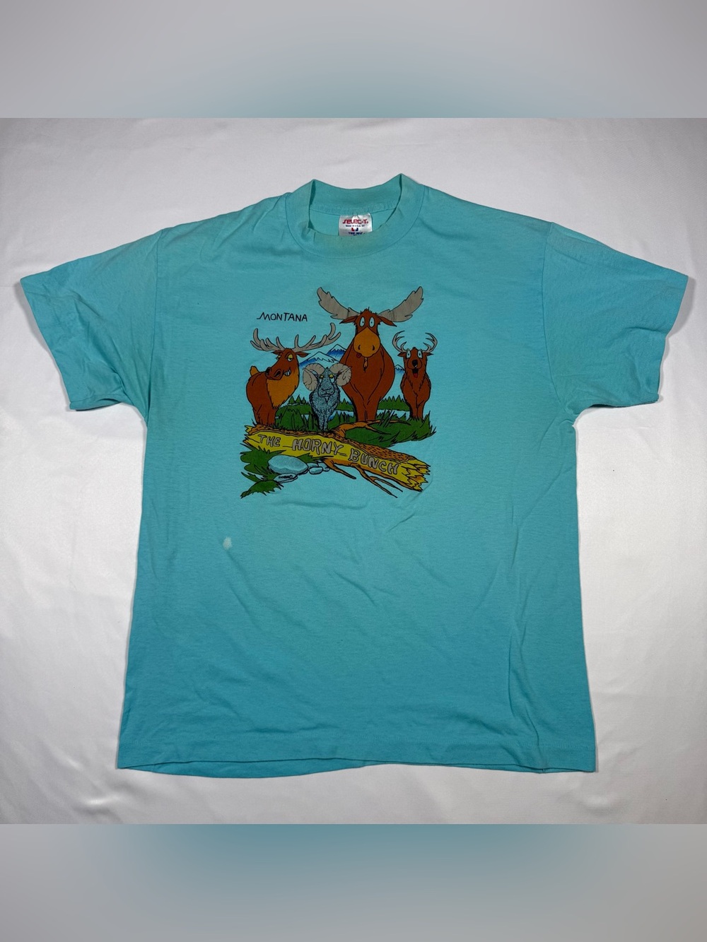 E1 Vintage Select T Men's Elk The Horny Bunch Montana T Shirt XL USA - Picture 1 of 7